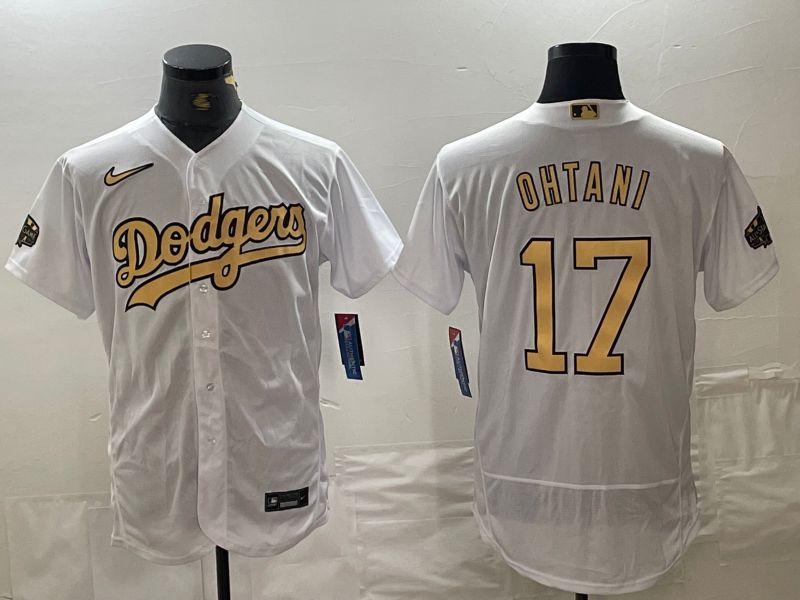 Men Los Angeles Dodgers 17 Ohtani White All Star Nike Elite MLB Jersey style 1